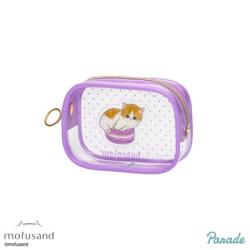 【マカロン(ラベンダー)】mofusand ぷっくりクリアミニポーチ