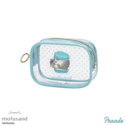 【マカロン(ブルー)】mofusand ぷっくりクリアミニポーチ